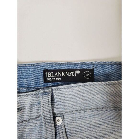 Blank NYC The Fulton Denim Roll Up Shorts Light Wash Raw Hem 100% Cotton - Picture 6 of 12